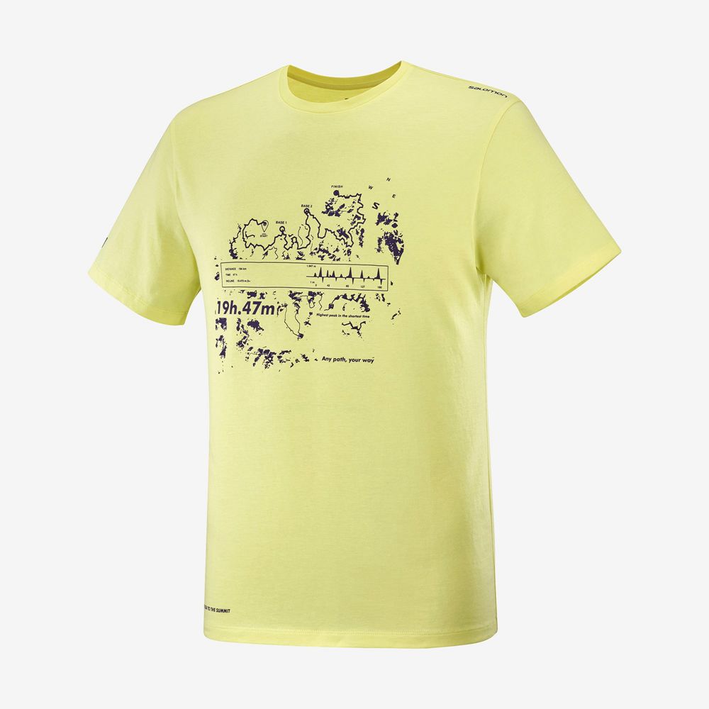 Salomon Israel OUTLIFE GRAPHIC SALOMONOTONE SS M - Mens T shirts - Yellow (UVRY-68710)